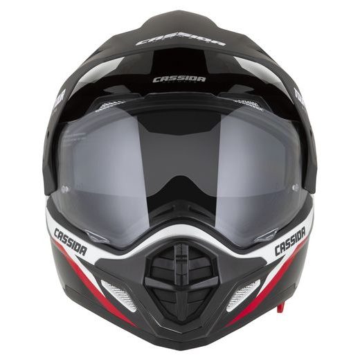 Motocross Helmet CASSIDA TOUR 2.0 X-TRA white/red/black/black matt peak M