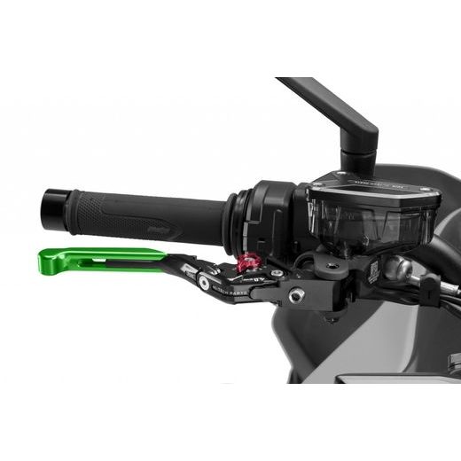 Brake lever without adapter PUIG 4.0 414VNR raztegljiva poklopna (extendable folding) green/red