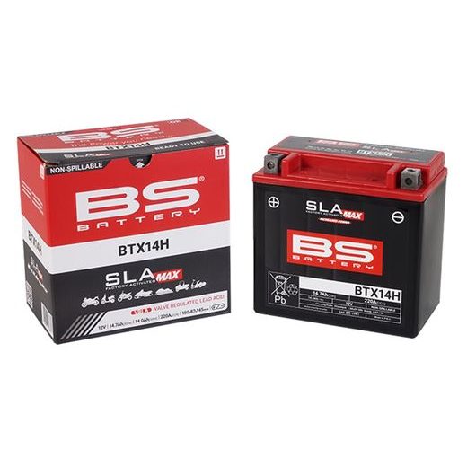 Tovarniško aktiviran akumulator BS-BATTERY BTX14H (FA) (YTX14H (FA)) SLA MAX