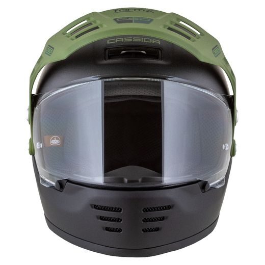 Motocross Helmet CASSIDA FORMX FLATOUT black matt/ green/ green matt peak XL