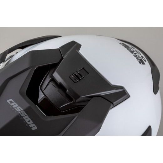 Motocross Helmet CASSIDA ROAD RUNNER DUAL white/ black/ black matt peak S