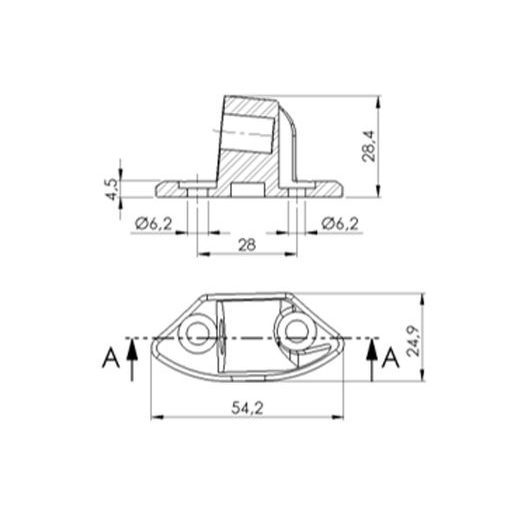 Mirror adaptor PUIG 9639N črna to fairing