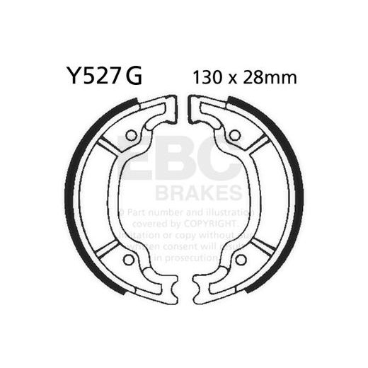 Brake shoe set EBC Y527G grooved includings springs