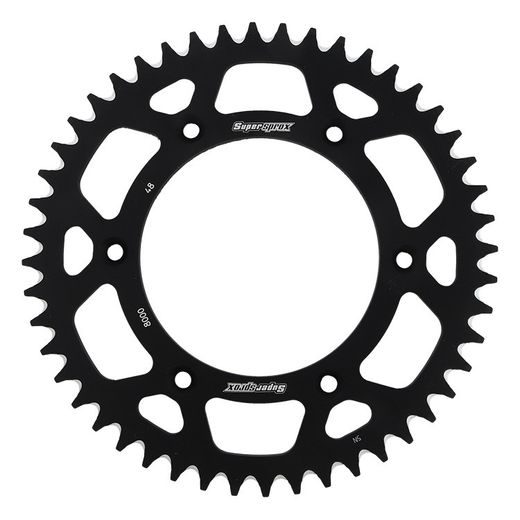Aluminijasti zadnji verižnik (zobnik) SUPERSPROX RAL-8000:48-BLK črna 48T, 520