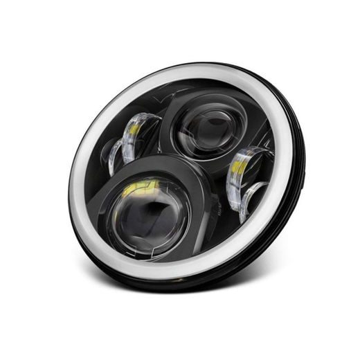 Headlight CUSTOMACCES EVOLUTION 2 HL0012N with support črna