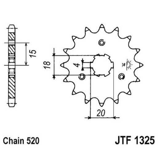 Sprednji verižnik JT JTF 1325-11 11T, 520