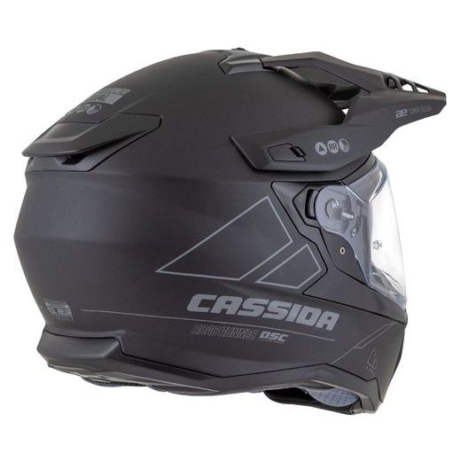 Motocross Helmet CASSIDA ROAD RUNNER DUAL black matt/ dark grey/ black matt peak S
