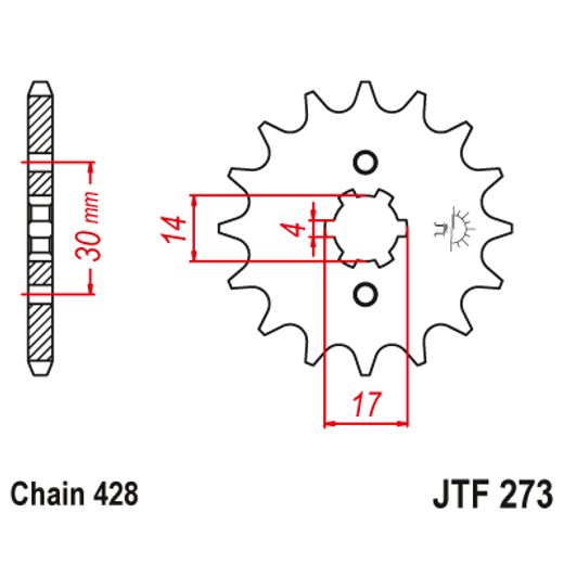 Sprednji verižnik JT JTF 273-12 12T, 428
