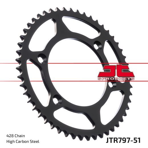 Zadnji verižnik (zobnik) JT JTR 797-51 51T, 428