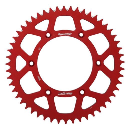 Aluminijasti zadnji verižnik (zobnik) SUPERSPROX RAL-8000:52-RED rdeč 52T, 520