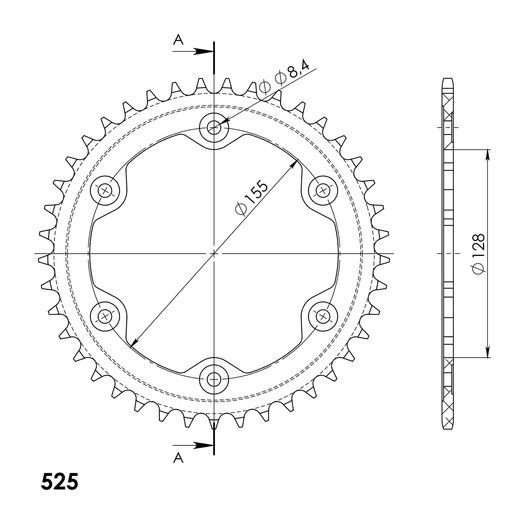Aluminijasti zadnji verižnik (zobnik) SUPERSPROX RAL-613:41-ORG oranžna 41T, 525