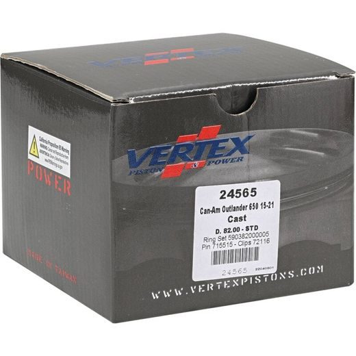 Complete piston VERTEX 24565 Cylinder 82, piston 81,96 mm (Cast)
