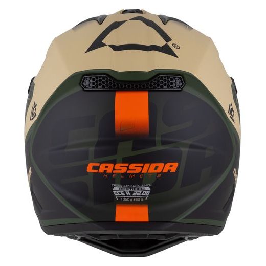 Motocross Helmet CASSIDA CROSS CUP 2 NAPA JUNIOR sand/green/orange/black matt L