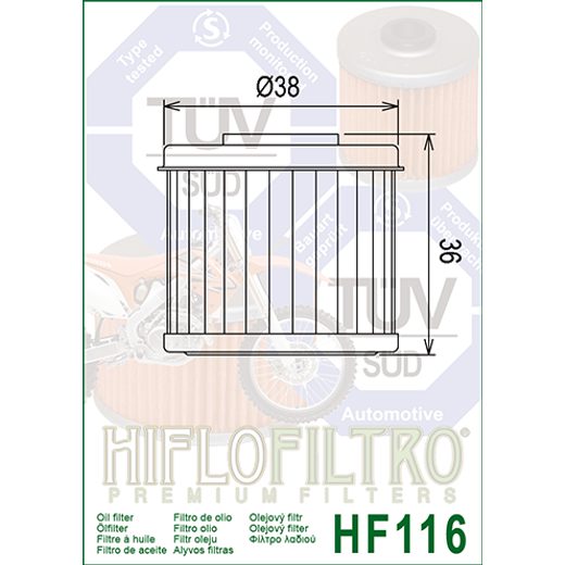 Oljni filter HIFLOFILTRO HF116