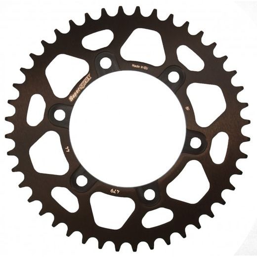 Aluminijasti zadnji verižnik (zobnik) SUPERSPROX RAL-479:44-BLK črna 44T, 530