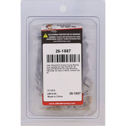 Carburetor Rebuild Kit All Balls Racing 26-1887