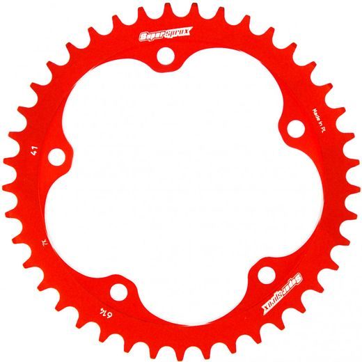 Aluminijasti zadnji verižnik (zobnik) SUPERSPROX RAL-614:41-RED rdeč 41T, 525
