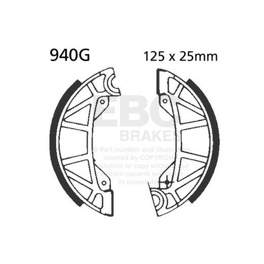 Brake shoe set EBC 940G grooved