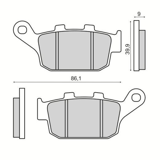 Zavorne obloge RMS 225103520 zadaj homologated