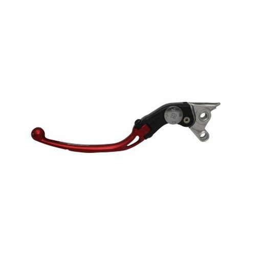 Adjustable folding lever ACCOSSATO LV008 in aluminium for original clutch master cylinders rdeč