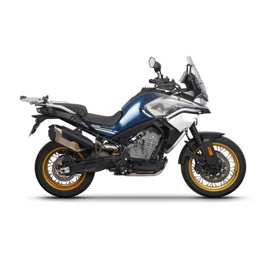 Set of SHAD TERRA TR40 adventure saddlebags and SHAD TERRA aluminium top case TR55 PURE BLACK, including mounting kit SHAD CF MOTO 800MT