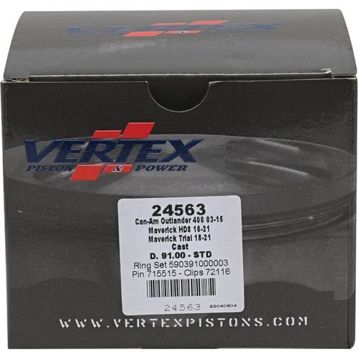 Complete piston VERTEX 24563 Cylinder 91, piston 90,96 mm (Cast)