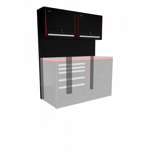 Upper part LV8 EQP16-KIT.R black with red stripes