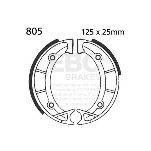 Brake shoe set EBC 805 Vzmeti niso priložene