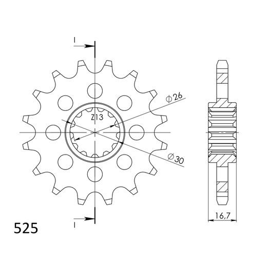 Sprednji verižnik SUPERSPROX CST-1370:17 17T, 525