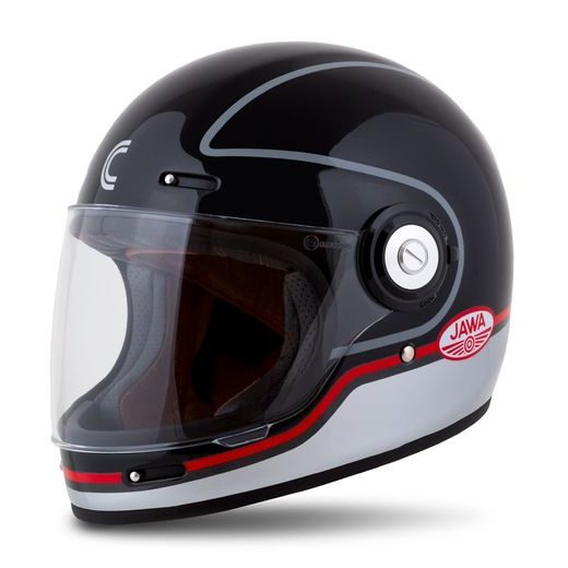 Integralna čelada CASSIDA Fibre Jawa Sport black/ silver/ red S