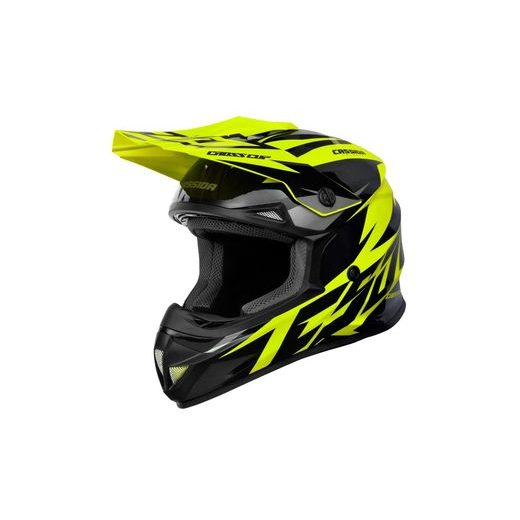 Motocross Helmet CASSIDA CROSS CUP TWO yellow fluo/ black/ grey XS