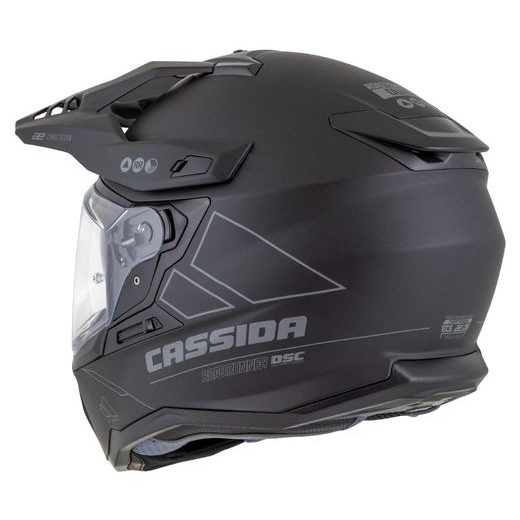 Motocross Helmet CASSIDA ROAD RUNNER DUAL black matt/ dark grey/ black matt peak S