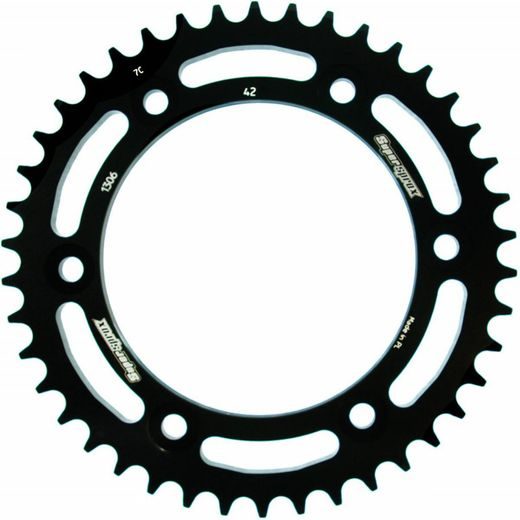 Aluminijasti zadnji verižnik (zobnik) SUPERSPROX RAL-1306:42-BLK črna 42T, 530
