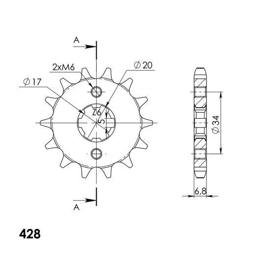 Verižni set D.I.D Chain - Srebrna chain 428 VX, X-ring (X, NX, QX, XS), CHK front sprocket SUPERSPROX, CHK rear sprocket SUPERSPROX za HONDA CB 125 F / GLR 125 2021-2023