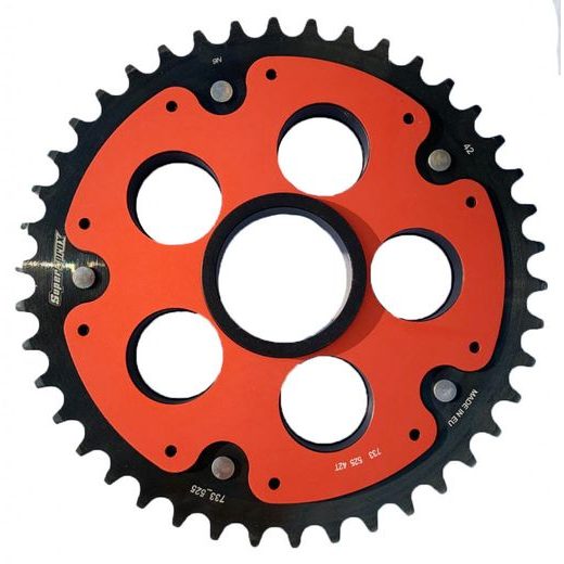 Rear sprocket STEALTH with alloy disc SUPERSPROX RSA-733_525:42-RED Rdeč 42T, 520