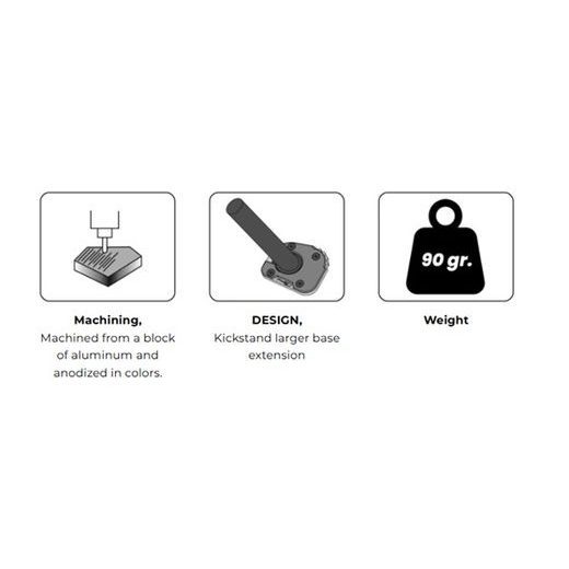 Kickstand extension PUIG 22313N črna with standard suspension