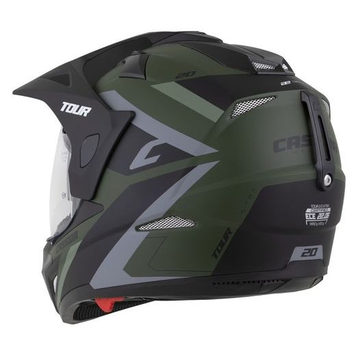 Motocross Helmet CASSIDA TOUR 2.0 X-TRA white/red/black/black matt peak S