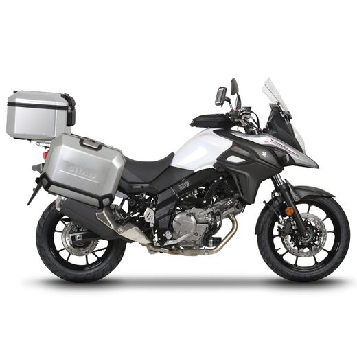Komplet aluminijastih kovčkov z nosilci in ploščo SHAD TERRA, 48L zadnji kovček in 36L stranski kovčki SHAD SUZUKI DL 1000 V-Strom/ DL 1050 V-Strom