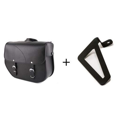 Leather saddlebag CUSTOMACCES SANT LOUIS APS004N črna right, with universal support
