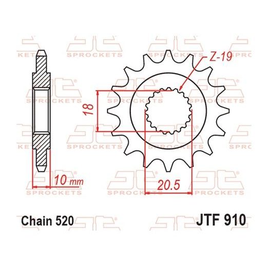 Sprednji verižnik JT JTF 910-14 14T, 520