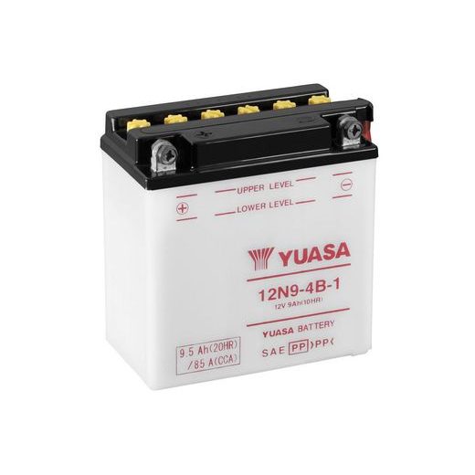 Conventional 12V battery with acid YUASA 12N9-4B-1