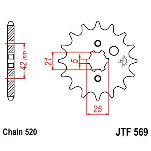 Sprednji verižnik JT JTF 569-10 10T, 520