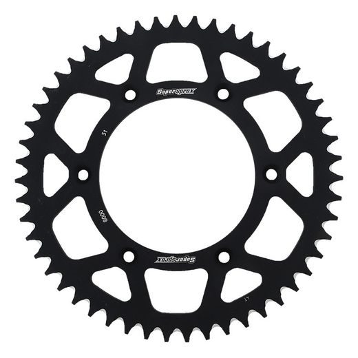 Aluminijasti zadnji verižnik (zobnik) SUPERSPROX RAL-8000:51-BLK črna 51T, 520