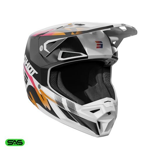 Helmet peak SHOT SPEED WAVE A05-21OB-H01-P01 black / white pearly