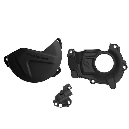 Clutch and ignition cover protector kit POLISPORT 90947 Črn