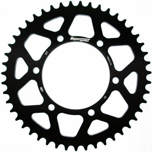 Aluminijasti zadnji verižnik (zobnik) SUPERSPROX RAL-480:47-BLK črna 47T, 525