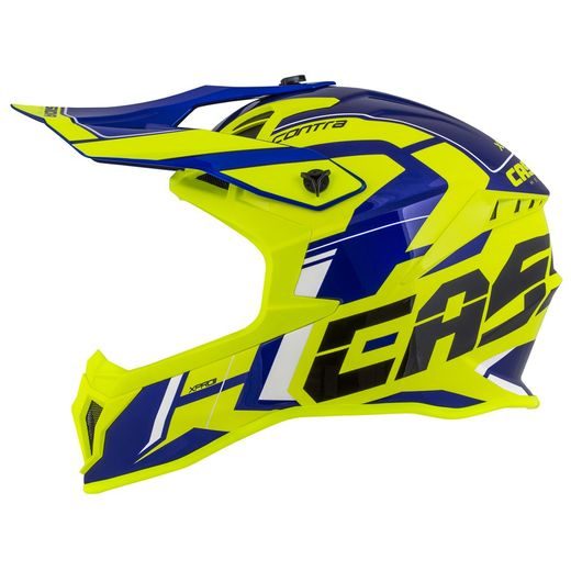 Motocross Helmet CASSIDA Cross Pro II Contra fluo yellow/ blue/ black/ white XL