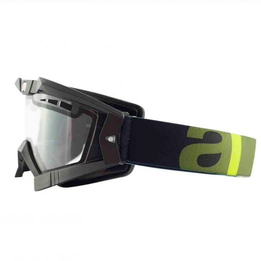 Goggles ARIETE RC FLOW 13950-NVV green strap clear double ventilated lens
