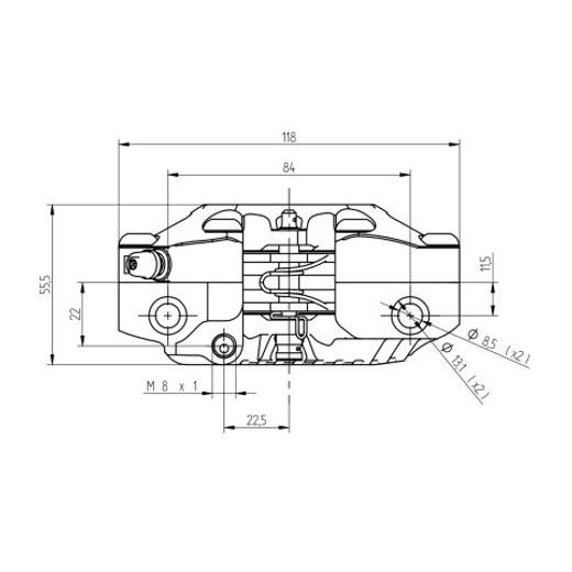 Radial brake caliper ACCOSSATO PZ014 for MiniGp, Pitbike and Scooters
