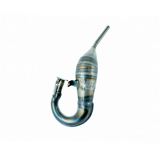Iron pipe hand welded exhaust system Evok 100755010 with inox and alu shorty silencer